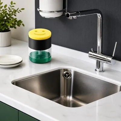 Productafbeelding van Zeepdispenser en Sponshouder voor een Nettere Keuken