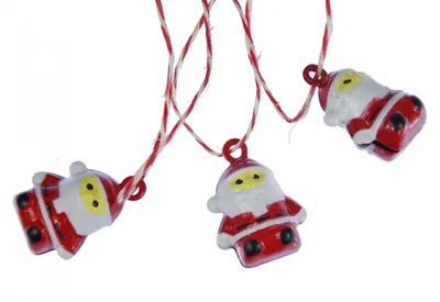Produktbild von 3 Stück Weihnachtsbaumanhänger Baumschmuck Weihnachtsmann Glöckchen ganz