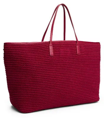 Produktbild von Tommy Hilfiger Sofia Capsule, rote Strandtasche, Modell AW0AW17442 XJS, geräumig, mit Logo, Tragehenkel, modisches Design