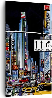 Produktbild von Bild auf Leinwand - Leinwandbild - Manhattan New York Straße - 55x100cm - Wand Bild - Wanddeko - Leinwanddruck - Bilder - Kunstdruck - Wanddekoration - Leinwand bilder - Wandkunst - PA55x100-2720