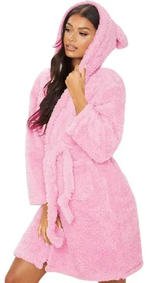 Productafbeelding van Korte Dames Badjas met Kap, Fluffy Fleece