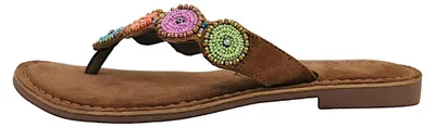 Image de Lazamani - Sandales plates marron pour le temps libre