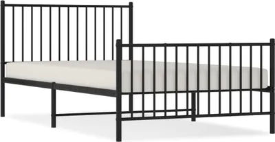 Produktbild von vidaXL Bettgestell mit Kopf- und Fußteil Metall Schwarz 107x203 cm