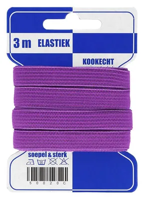3 m Gummilitze Gummiband 10 mm violett