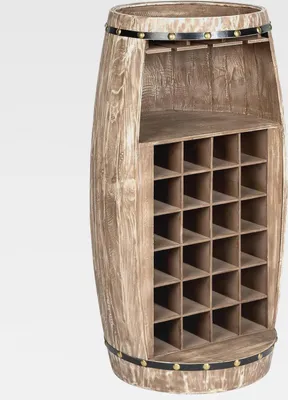 Produktbild von riess-Ambiente.de Shabby Chic Weinregal Bodega 97cm Natur Pinie Weinfass für 24 Flaschen
