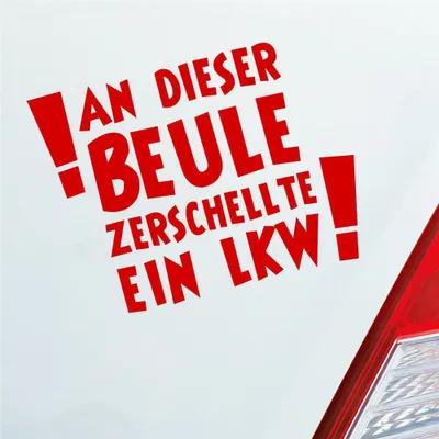 Produktbild von Auto Aufkleber An dieser Beule zerschellte ein LKW! LKW 12x9 cm Rot Sticker Heckscheibenaufkleber