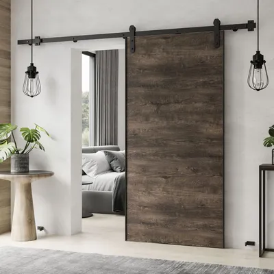 Produktbild von Schiebetür ALDER 76 cm mit Türdämpfer Dunkel Esche