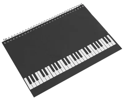 Obrázok produktu pre Notenpapier 50 Blatt Blanko Manuskriptpapier für Musiker Notizbuch Schwarzes Klavier