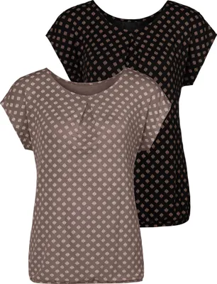 Produktbild von LASCANA Kurzarmshirt taupe, schwarz Größe 44/46