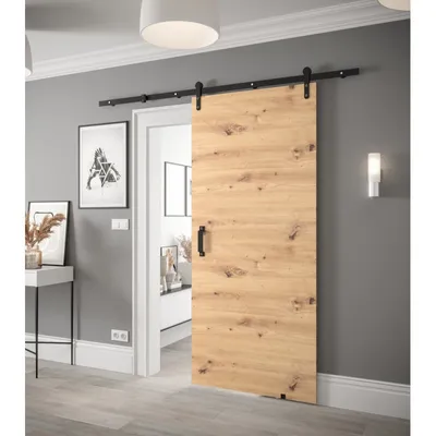 Produktbild von Schiebetür mit Beschlägen LEONTINA 1 – 90 cm, Eiche Artisan