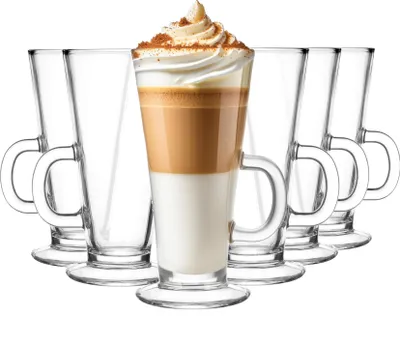 Produktbild von Glasmark Krosno Gläser 6er Set 0,25 Liter Kaffeegläser Teegläser Kaffee Tee Glas Latte Macchiato Gläser Trinkgläser  Glasses Kleine Gläser 6 x 250 ML