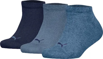 Produktbild von PUMA Kinder Sneakersocken, 3er Pack - Plain Sneaker 3P, Logo, einfarbig Denim Blau 31-34