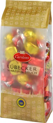 A bag of individually wrapped marzipan candies.
