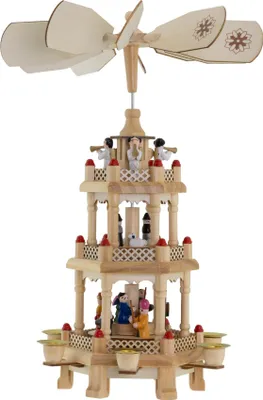 Produktbild von Weihnachtspyramide aus Holz ca. 14,5 x 12,5 x 31 cm