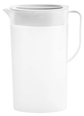 Produktbild von Kunststoffkrug mit Deckel, umweltfreundliche Karaffen, Mixgetränke, Wasserkrug für heiße/kalte Getränke, Limonade, Saft, Getränkekrug, Eistee-Wasserkocher