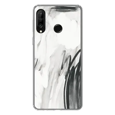 Produktbild von MuchoWow® Handyhülle Schutzhülle Hülle für Huawei P30 Lite Kunst - Schwarz - Weiß - Abstrakt Silikon Softcase Handy Hülle - Handyhülle