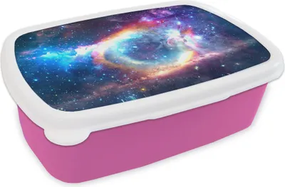 Produktbild von KitchenYeah® Lunchbox Brotzeit Brotdose 17x11 cm Weltraum - Regenbogen - Sterne Kinder Brotzeitdose - Lunchpaket - Brotkasten  - Sandwich Box