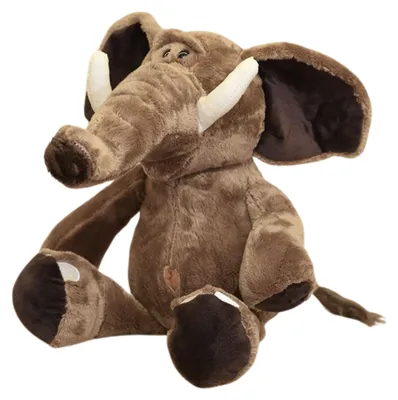 Produktbild von Plüsch-Maskottchen Kuscheltier Elefant mit großen Ohren Braun 22cm