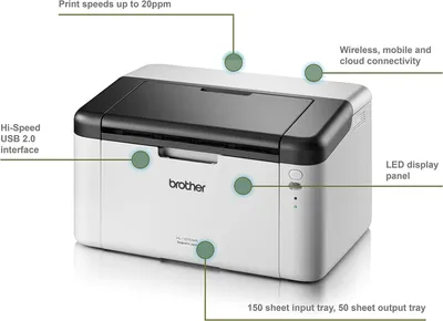 Produktbild von Schwarzer Laserdrucker brother hl1210w a4 20pp pack all in box