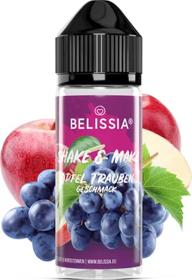Produktbild von Belissia Shake and Make Apfel-Traube - 10ml hochdosiertes Lebensmittelaroma + 120ml Schüttelflasche - Für Backen, Speisen, Getränke, Shakes & Raumduft