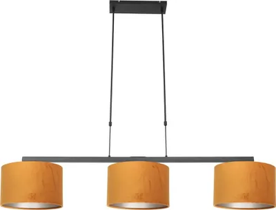 Produktbild von Hängeleuchte, 3-Flammig, schwarz, gold, L 120 cm