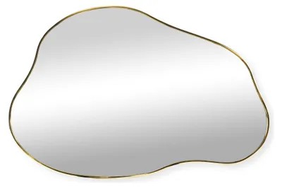 Produktbild von SensaHome Matteo Wandspiegel – Organischer Spiegel – Asymmetrisches Design – 60x40 cm – Gold