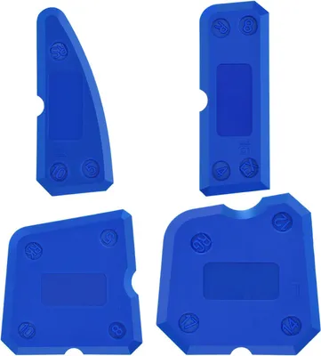 Produktbild von 4-teiliges Silikon-Dichtungswerkzeug-Set, Fugenglätter-Set für die Versiegelung von Silikon-Dichtmassen und Fugenmörteln (blau)