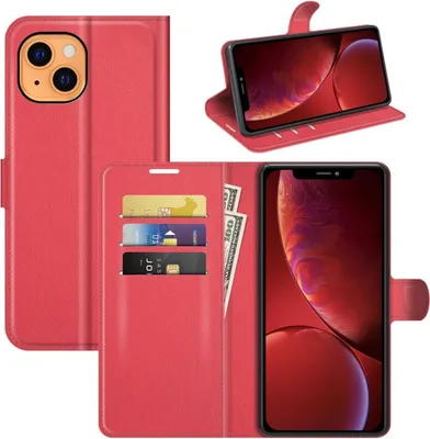 Produktbild von König Design Hülle kompatibel mit Apple iPhone 13 Kunstleder Handyhülle - Handy Case Rot