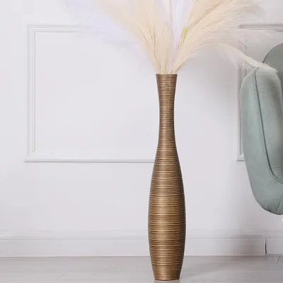Produktbild von Leewadee Bodenvase 65 cm - Hohe Polyresin Deko für Pampasgras