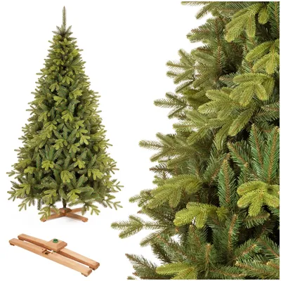 Produktbild von Royal Trees® Künstlicher Weihnachtsbaum | Premium Sibirische Fichte (220 cm) | dichter Christmas Tree mit Holzständer & Aufbewahrungstasche