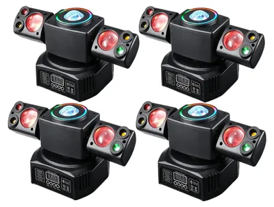 Zdjęcie produktu dla Laserowy projektor, stroboskop, sterowanie DMX, efekty RGBW, zestaw 4 sztuk