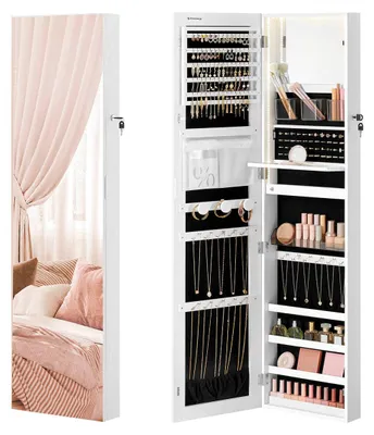 Immagine prodotto di Armadietto da 140 cm di altezza con specchio interno | Bianco nuvola | 36,5 x 10 x 140 cm