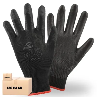 Imagen del producto de Guantes de trabajo sin costuras, con revestimiento antideslizante, paquete de 12 pares, para la industria automotriz