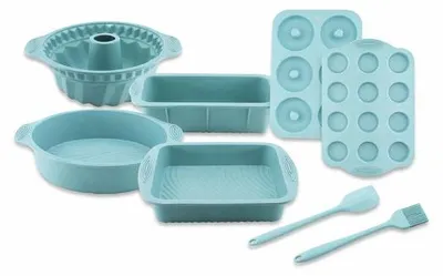 Produktbild von Famanu 8-in-1 Silikon Backformset für Muffins, Donuts, Kuchen und Brot