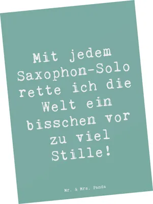 Produktbild von Mr. & Mrs. Panda Postkarte Spruch Saxophon Magie - Meeresbrise - Geschenk, Saxophonist, Musik, Ansichtskarten, Musiker, Leidenschaft, Fotokarte, Klangwelt, Blues, Solo