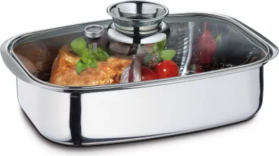 Obrázok produktu pre Nerezový pekáč s poklicí a teploměrem, Küchenprofi