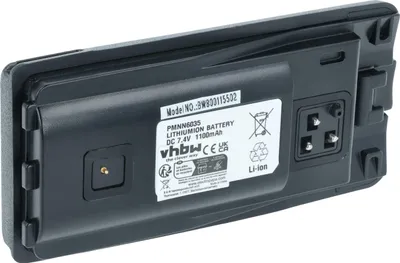 Produktbild von vhbw Akku kompatibel mit Motorola RDV2020, RDV2080, RDV5100, XTNi, XTNiD Funkgerät, Walkie Talkie (1100 mAh, 7,4 V, Li-Ion) + Gürtelclip