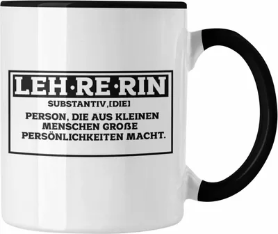 Produktbild von Trendation - Lehrerin Tasse Abschiedsgeschenk für Lehrerinnen Geschenkidee Abschied (Schwarz)