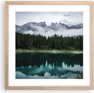Produktbild von Gerahmtes Poster - Rahmen in heller Eiche - Landschaft Berge Wolken - 40x40 cm - Wand Bild - Wanddeko - Wandbilder - Kunstposter - Wandposter - Bilderrahmen - Bilder - Kunstdruck - P2NAC40x40-4671