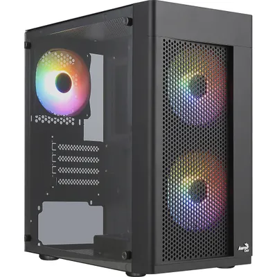 Produktbild von AEROCOOL ADVANCED TECHNOLOGIES Aerocool Hexform - Mini Tower - PC - Schwarz - micro ATX - Mini-ITX - ABS - SPCC - Rücken - Vorderseite