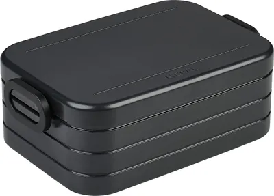 Produktbild von Mepal - Lunchbox Take a Break Midi - Brotdose To Go - Für 2 Sandwiches oder 4 Brotscheiben - Meal Prep Box - Essensbox mit Unterteilung - Spülmaschinenfest - 900 ml - Nordic Black