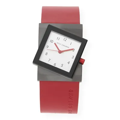 Produktbild von Rolf Cremer Uhr Big Turn 503406 Lederband, Titan, rot