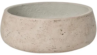 Productafbeelding van Keramische potten, schaalvormige bloempot, Eileen Grau, gewassen grijs, diameter 24 cm, hoogte 9 cm
