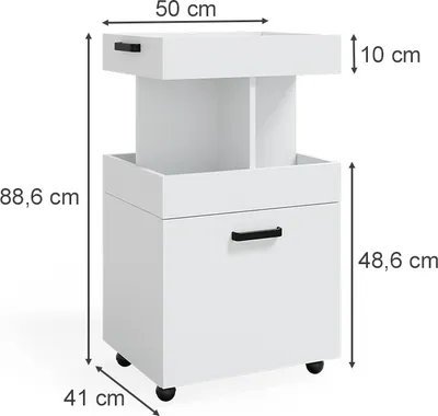 Immagine prodotto di carrello cucina Vicco Kamber Bianco 50 x 88.6 cm, Model 37514