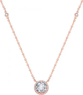 Image de Collier en argent plaqué or rose avec cristaux AGS1135/47-ROSE