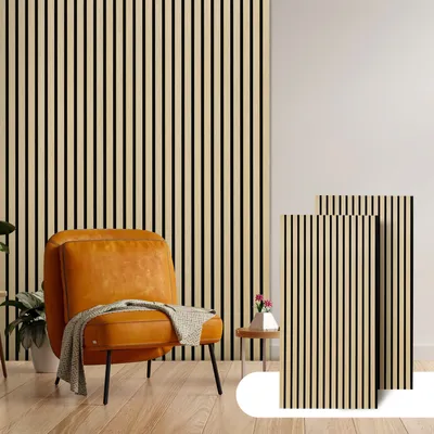 Produktbild von Hengda Akustikpaneel Wandverkleidung 120x60x2.1cm MDF Akustikpaneele Wandpaneele 2x Hölzern