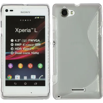 Produktbild von PhoneNatic Case kompatibel mit Sony Xperia L - grau Silikon Hülle S-Style + 2 Schutzfolien