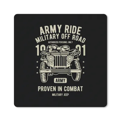 Produktbild von MuchoWow® Mauspad Mousepad Mancave - Armee - Auto - Retro 20x20 cm - Mousepads - Maus Mat - Pad - Mausunterlage - Desk Mat - Bureauartikeln
