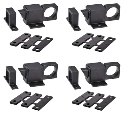 Produktbild von Türschloss, Aluminiumlegierung, automatisches Fensterschloss, Federmechanismus, 4 Stück (schwarz)