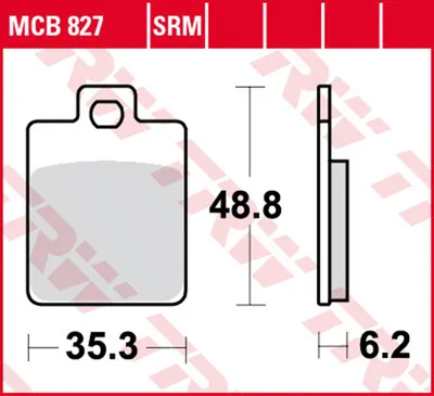 Produktbild von TRW Bremsbelagsatz EC MCB827EC Tweet 50 LW1 Jet 14  Vespa ET2 50 C38